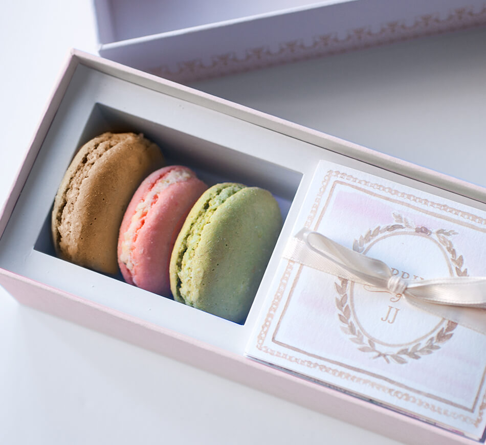 Save the Date with macarons