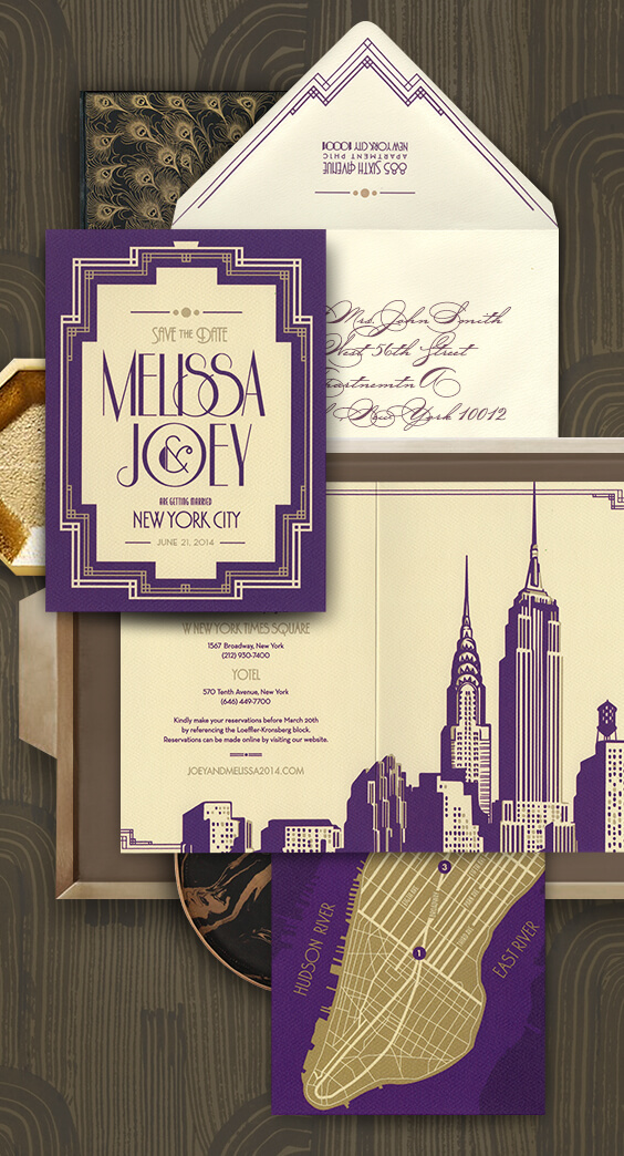 New York City Art Deco Save the Date