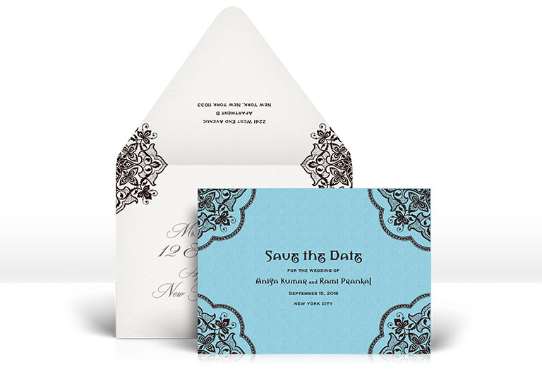 Modern Indian wedding save the date