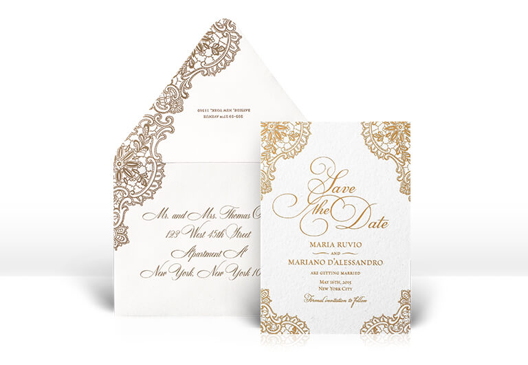 Vintage lace save the date