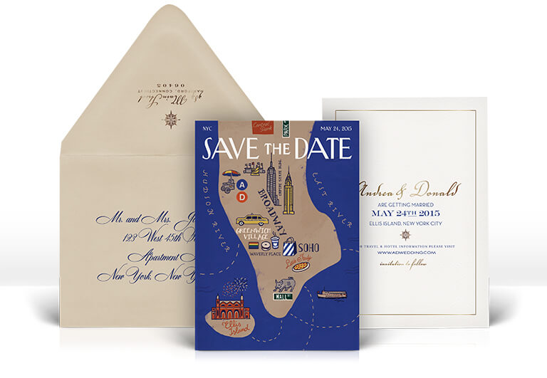 New Yorker map save the date