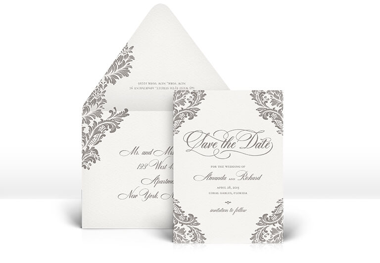 Ornate letterpress save the date