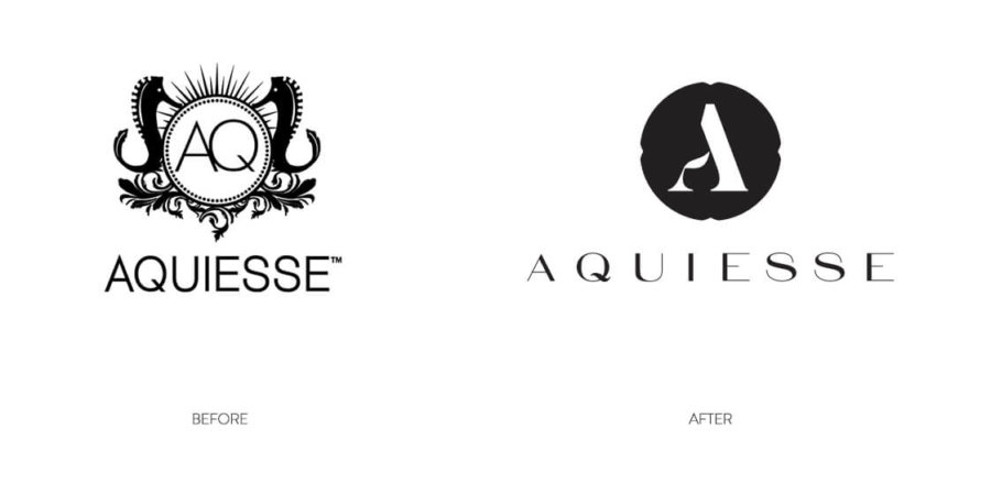 Aquiesse logo before and after
