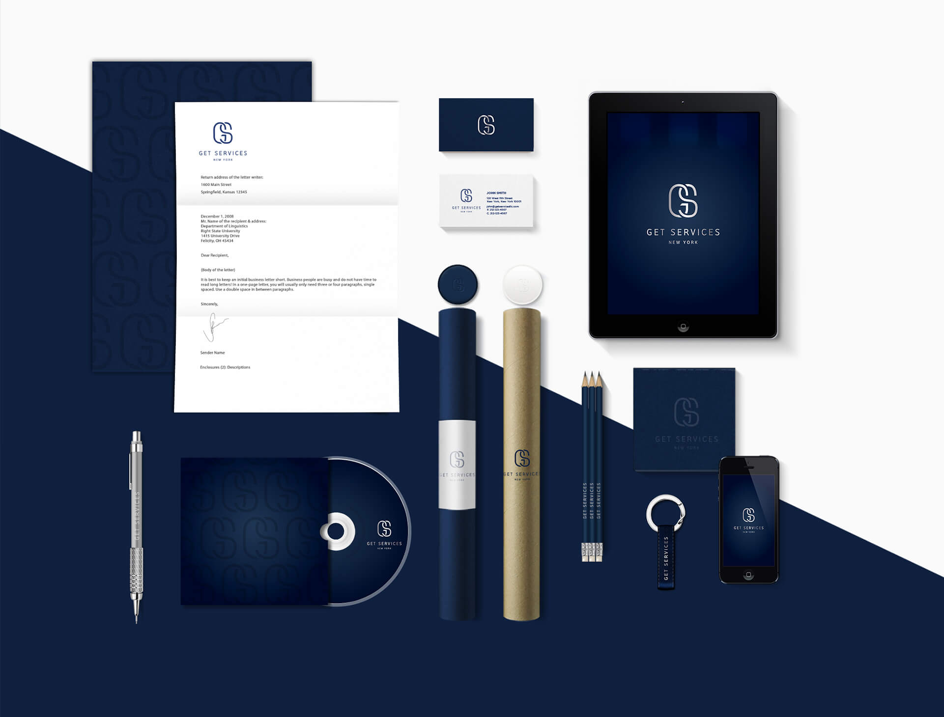 Concierge service stationery and collateral branding