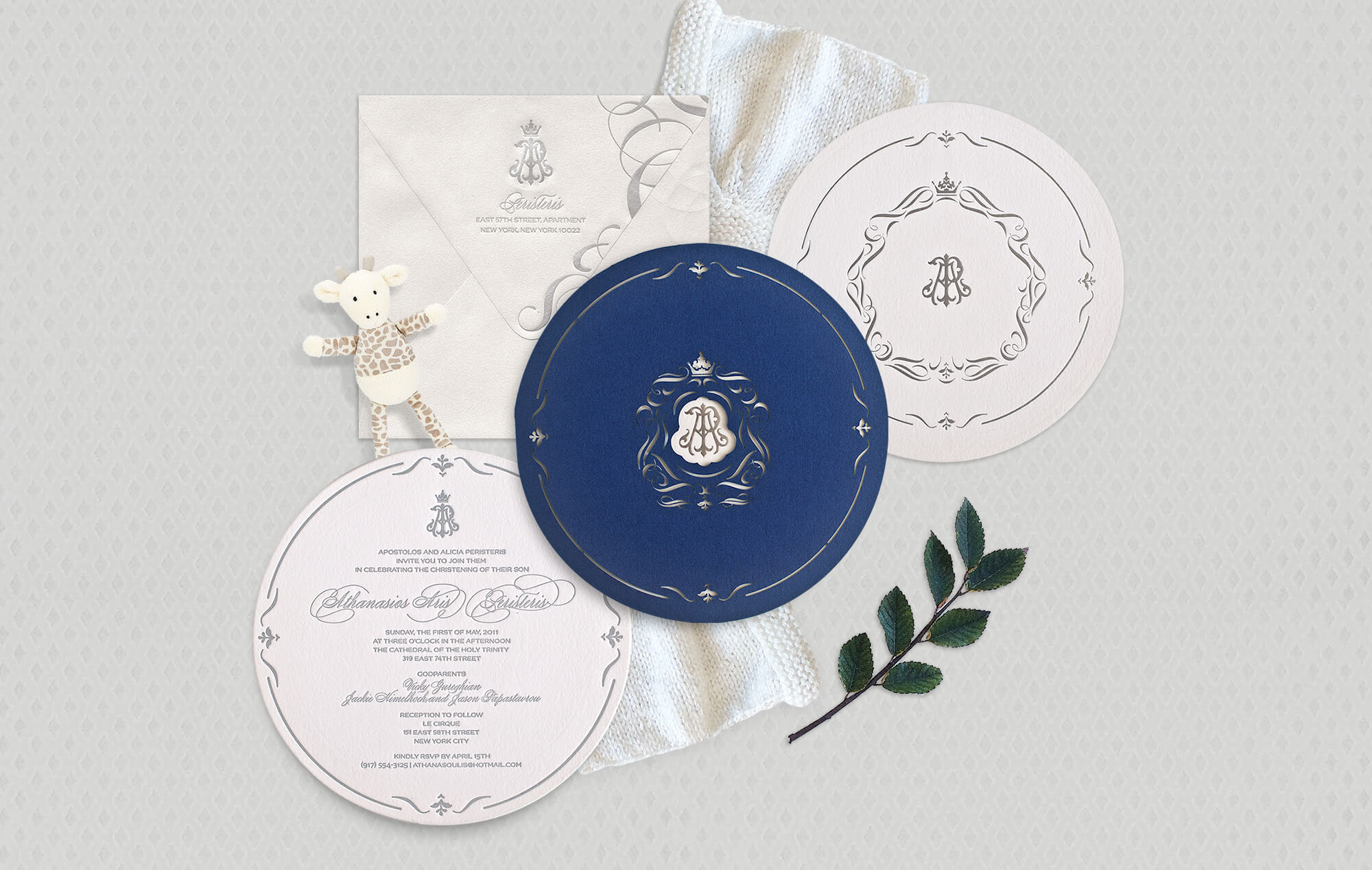 Luxury baby baptism invitation