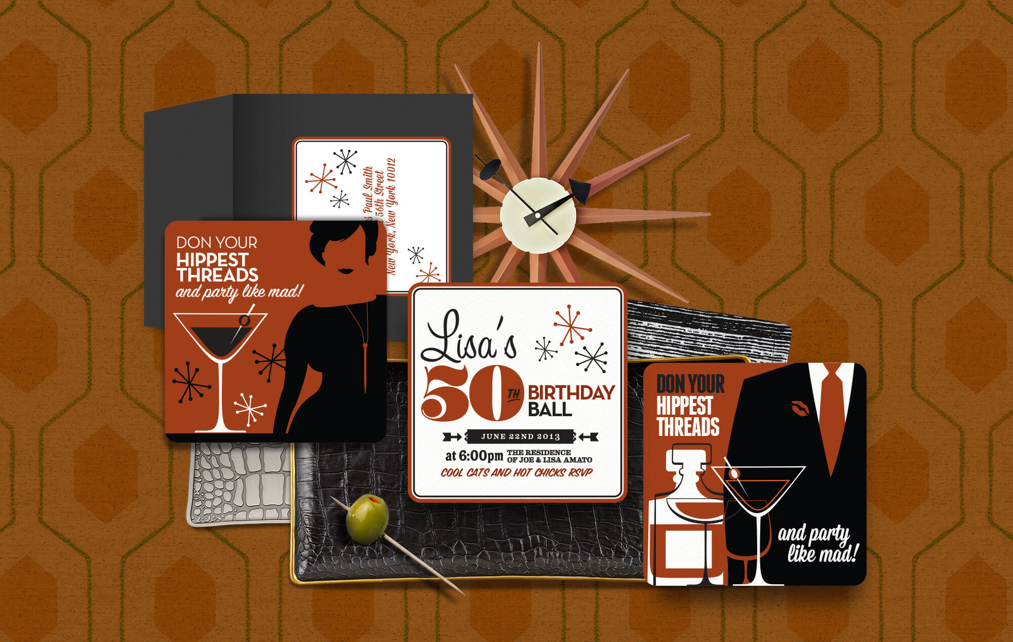 Mad Men 50th Birthday Invitation