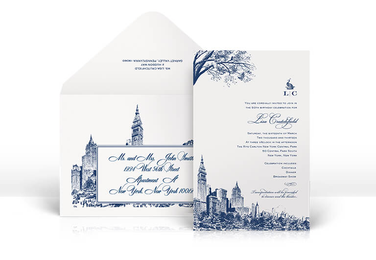 New York 50th birthday party invitation