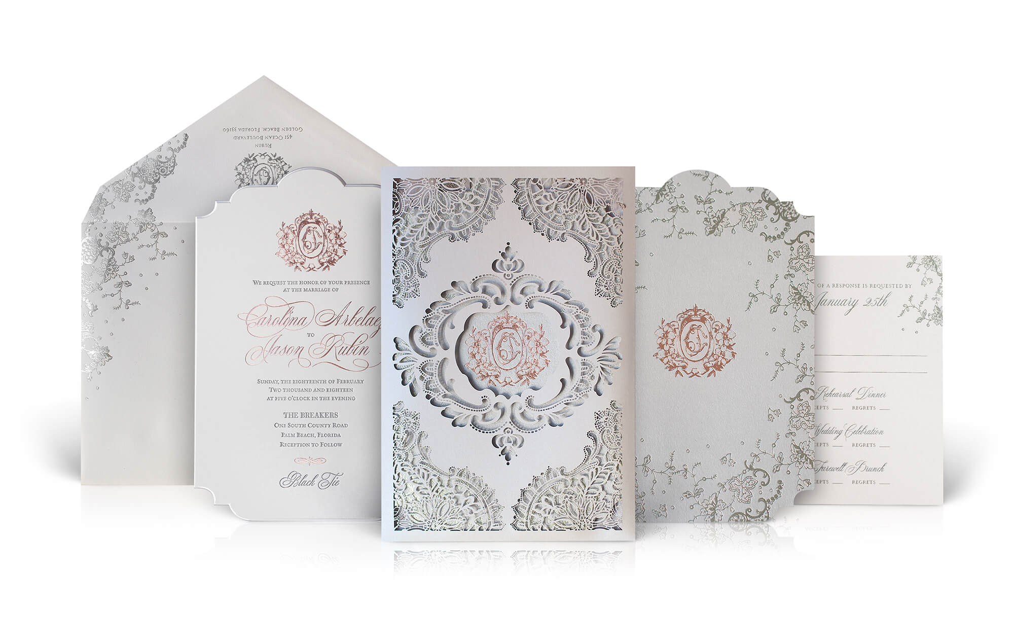 The Breakers wedding invitation