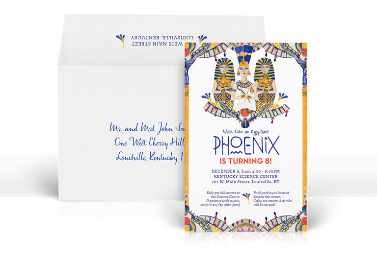Walk like an Egyptian birthday party invitation