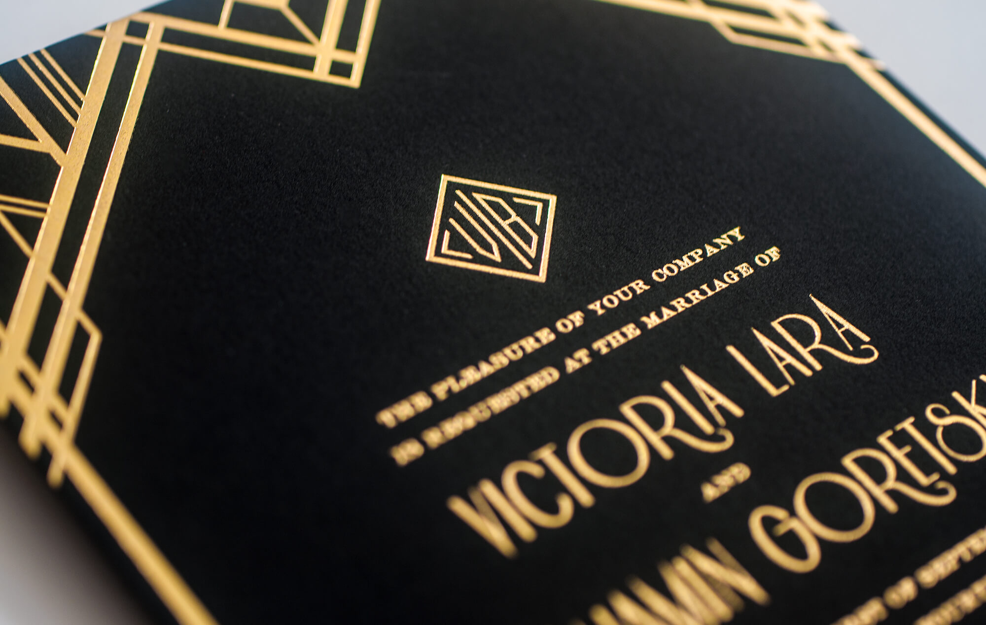 Art Deco wedding invitation detail