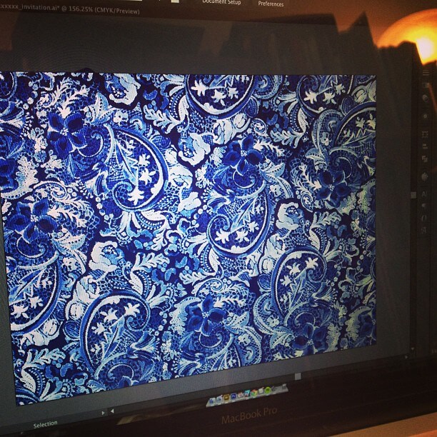 Blue and white watercolor