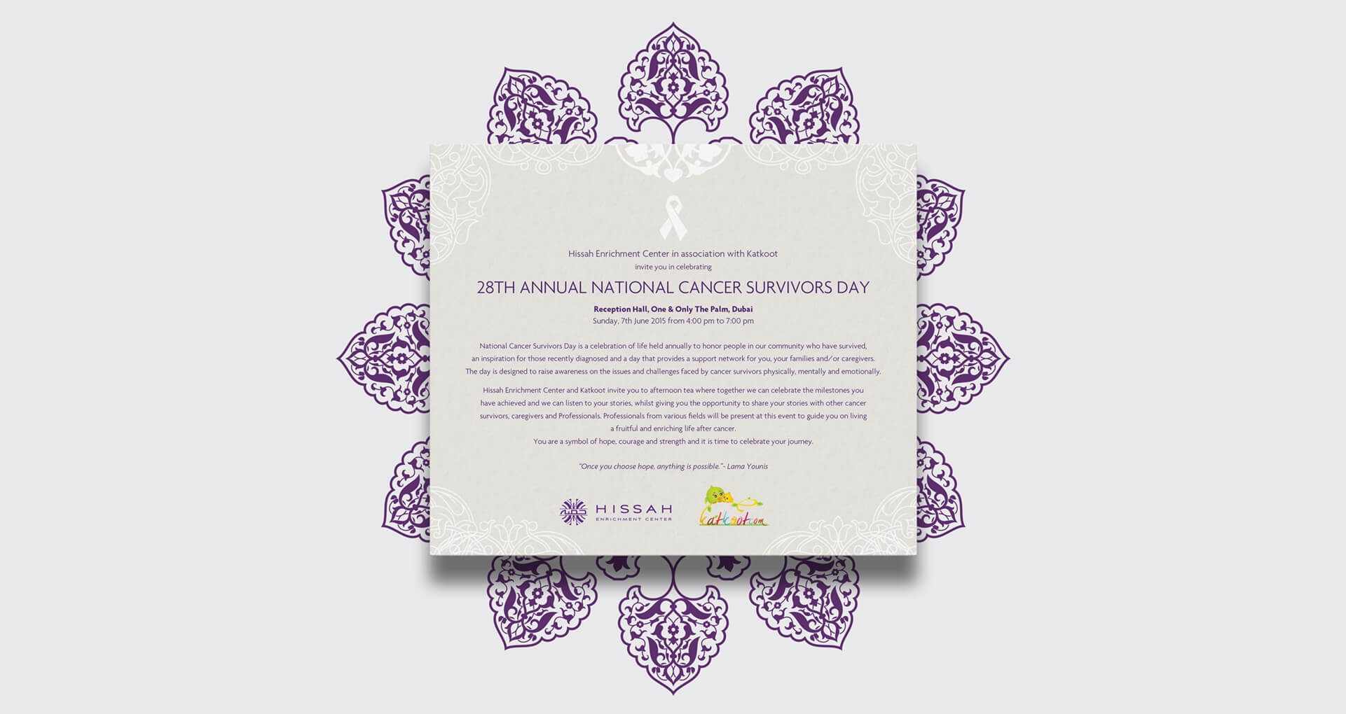National cancer survivors day invitation design