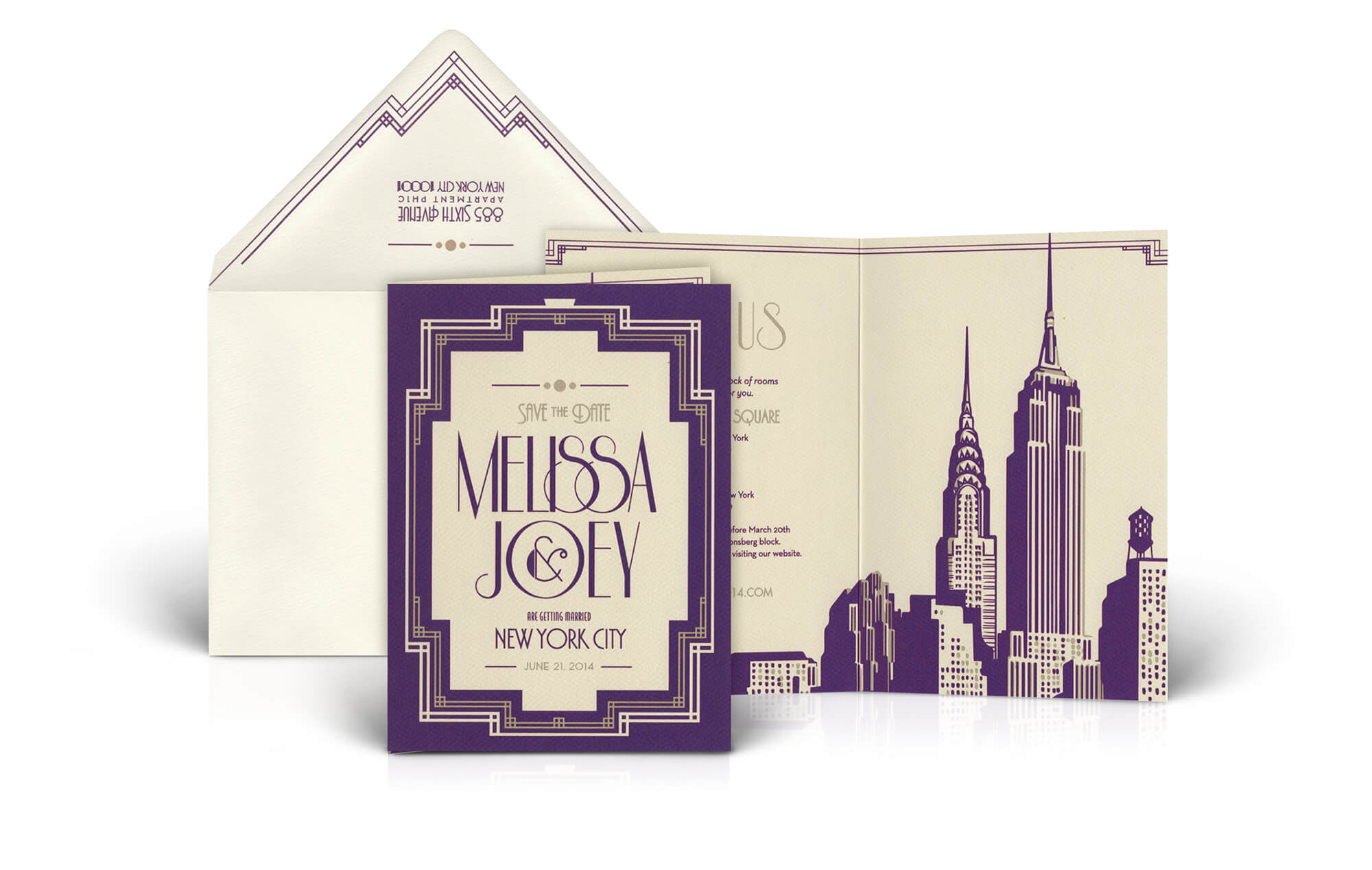 New York Deco save the date