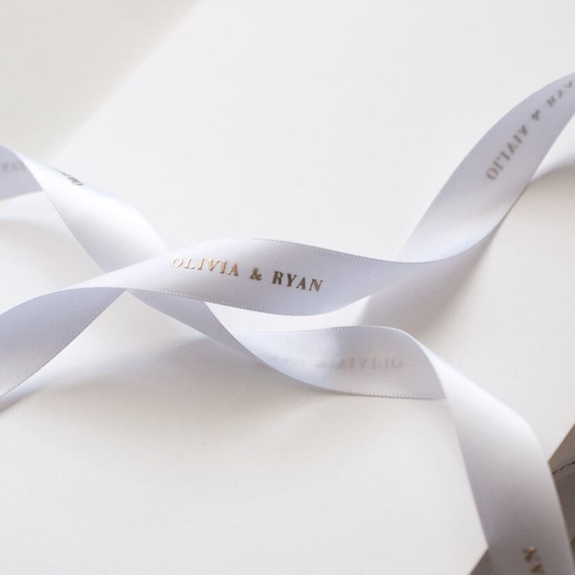 Engraved satin ribbon