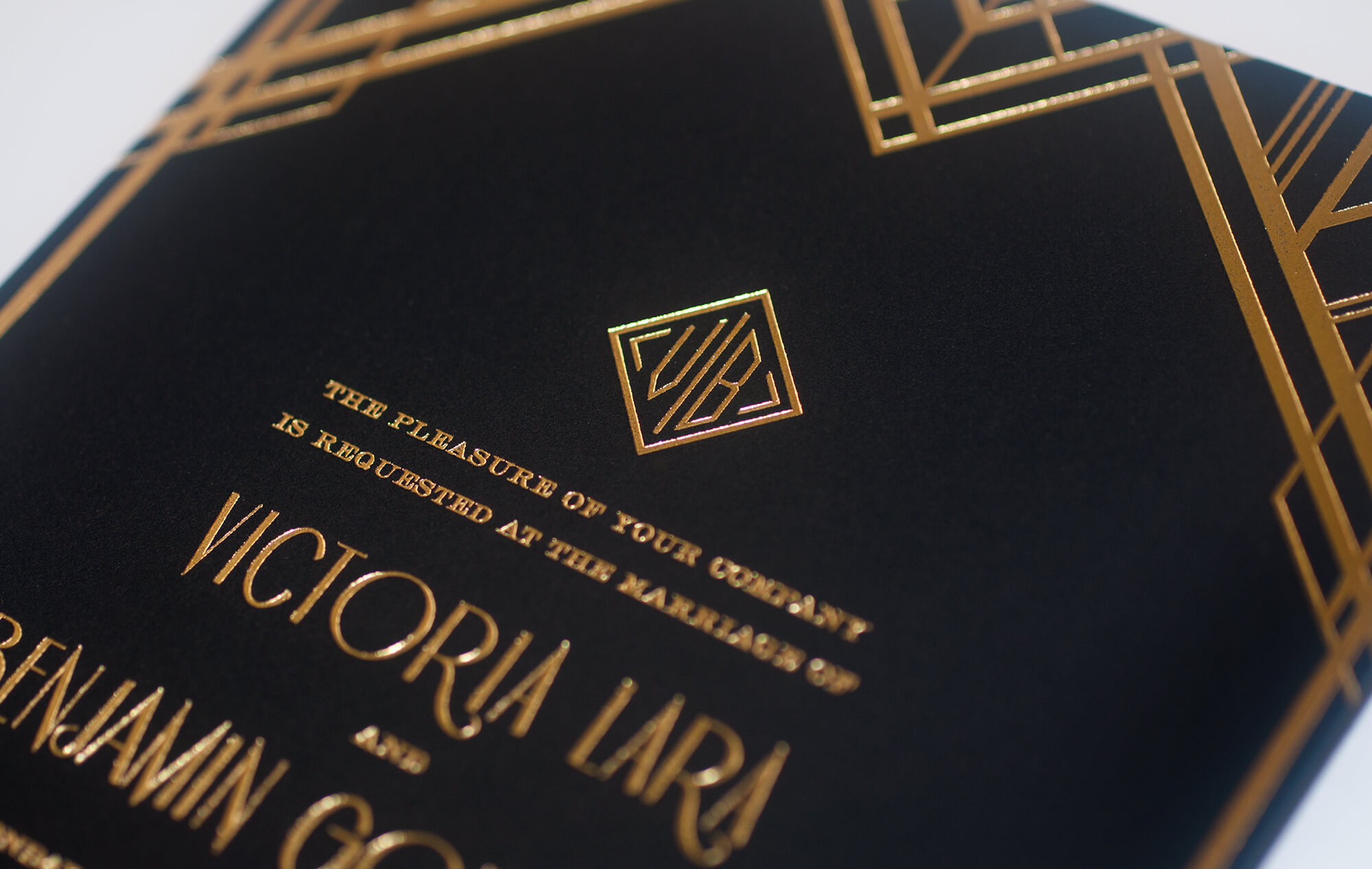 Gold Art Deco typography