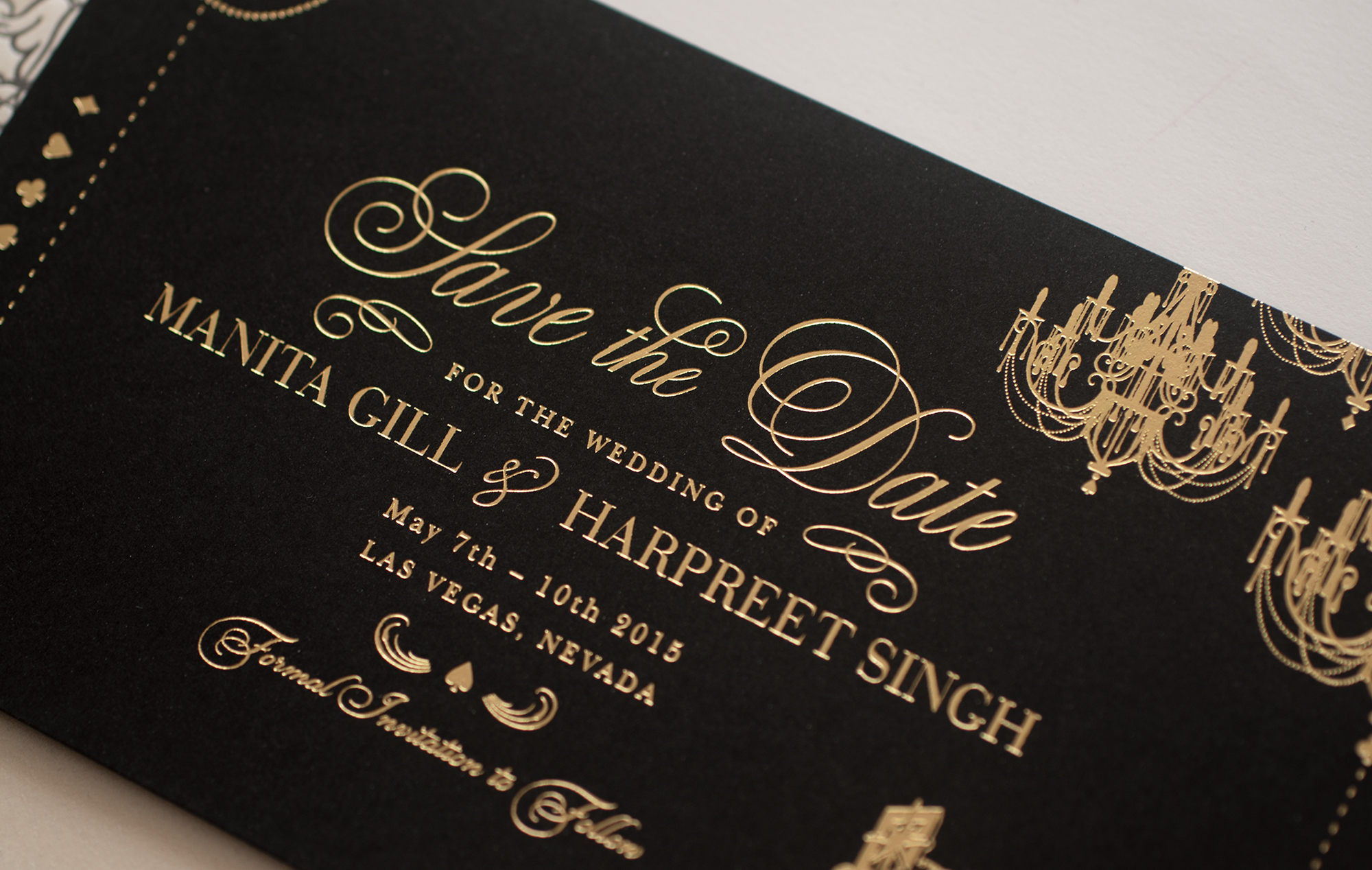 Gold foil calligraphy lettering