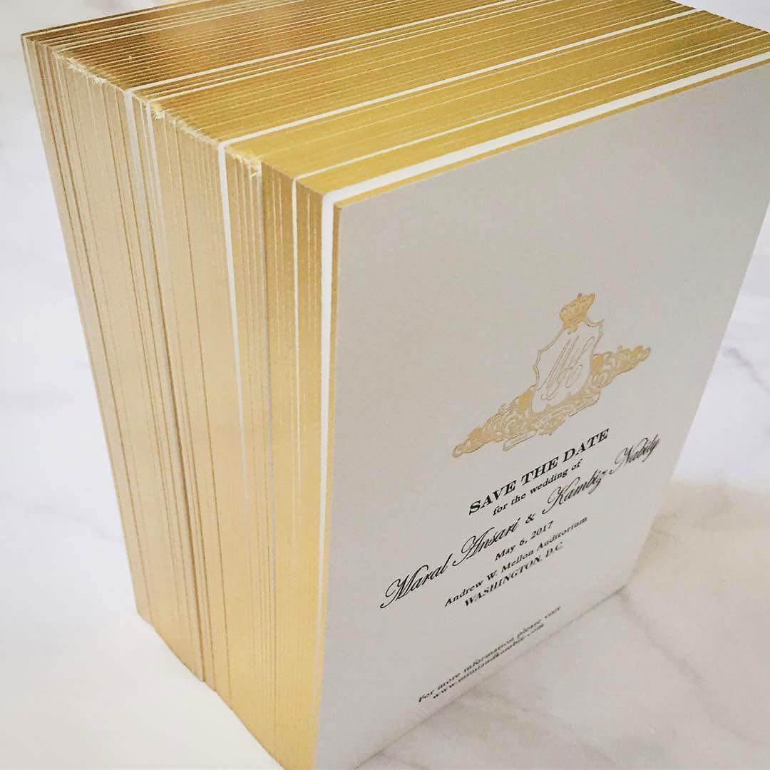 Gold save the date edges