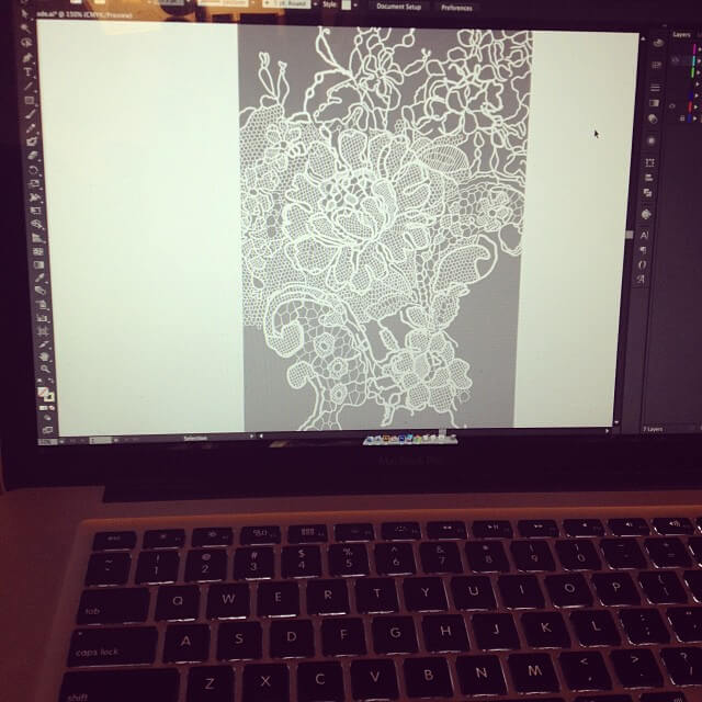 Lace illustration on computer