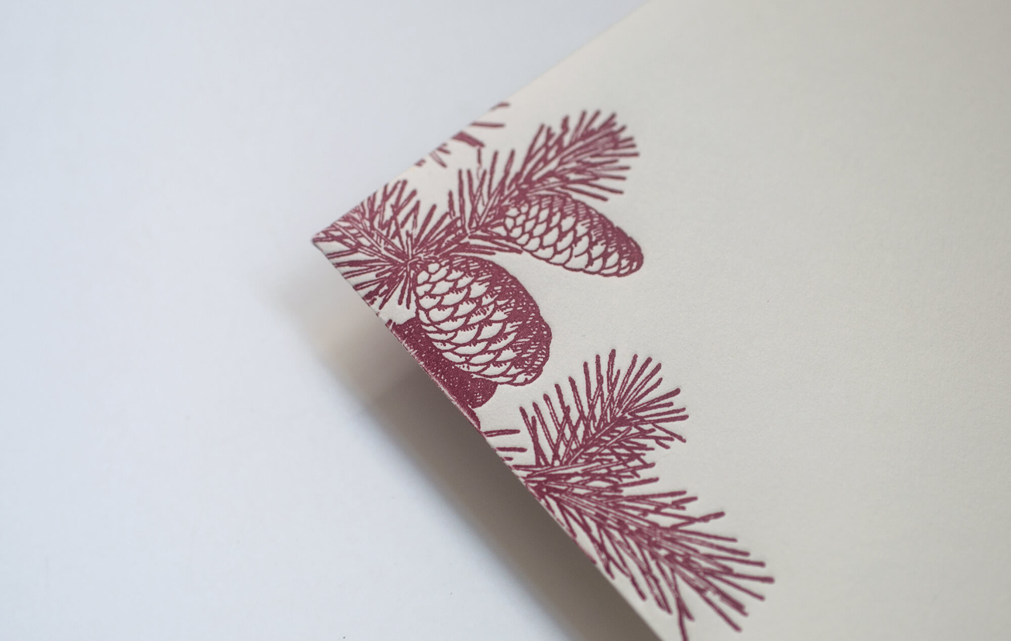 Letterpress pinecones