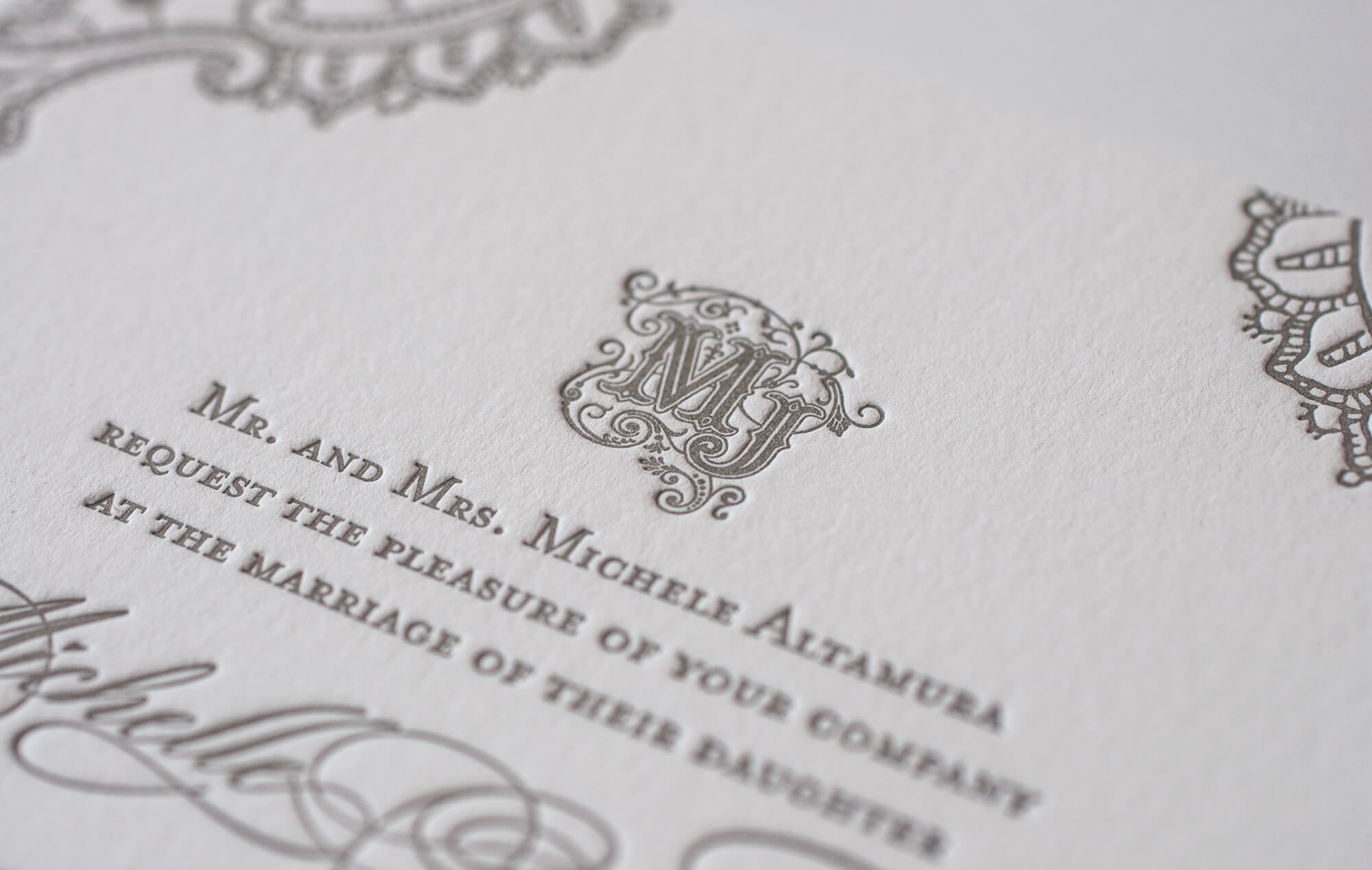 Letterpress vintage monogram