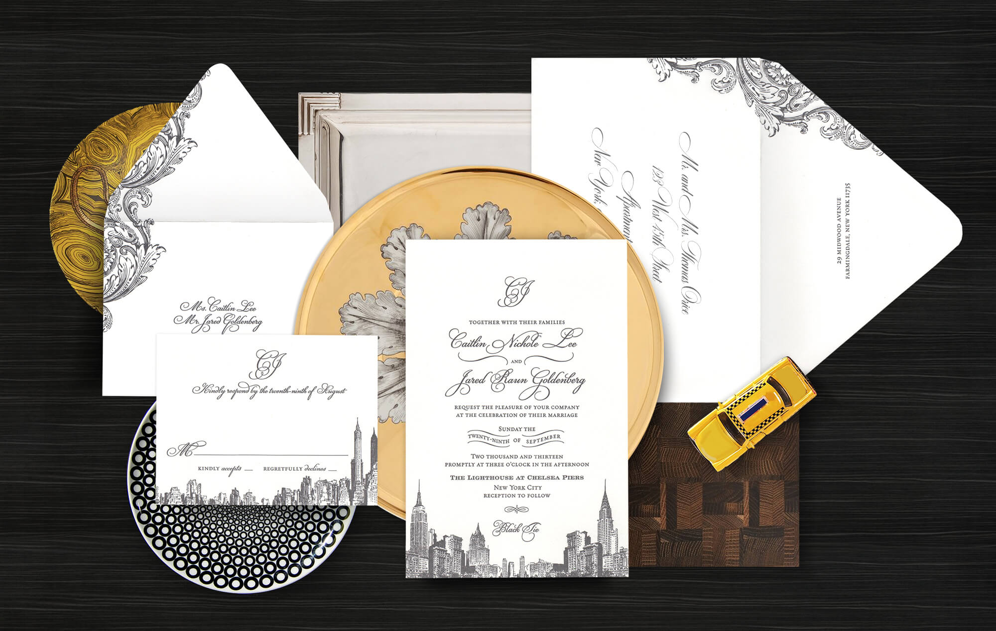 New York City skyline wedding invitation