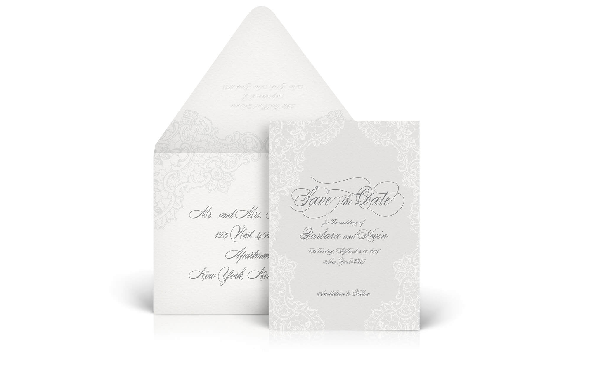Romantic lace save the date