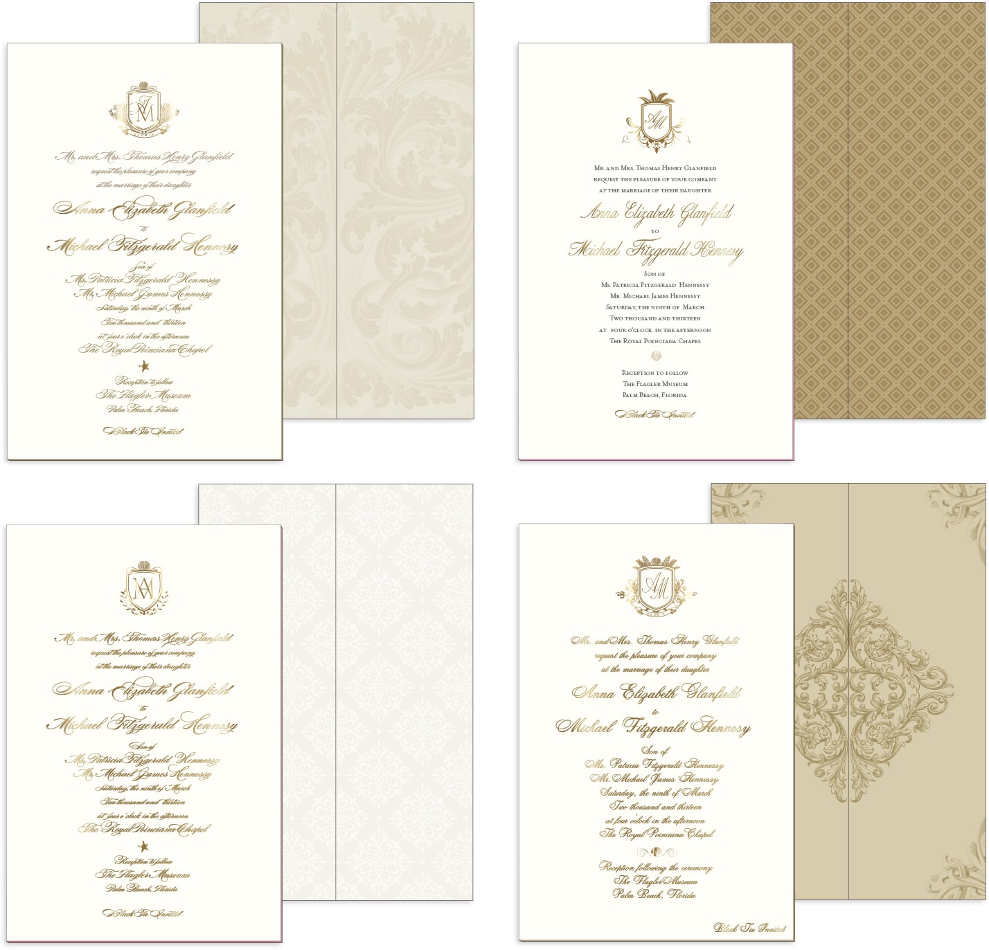 Classic meets beach chic wedding invitation alternates