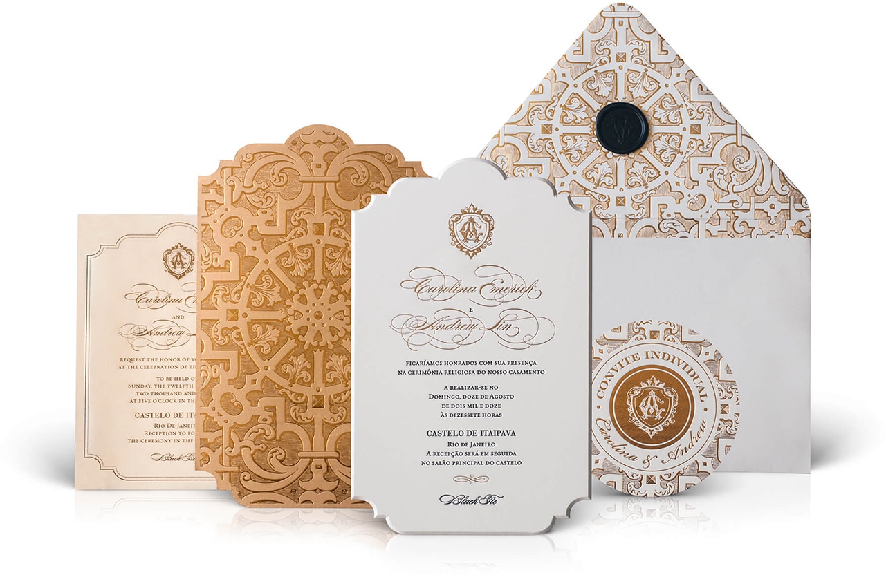 Castelo de Itaipava luxury wedding invitation