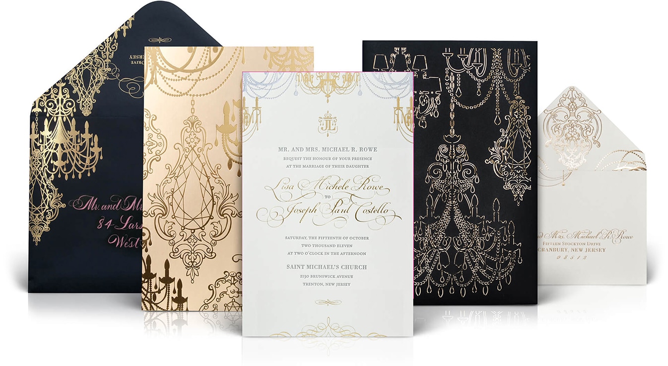 Chandelier luxury wedding invitation