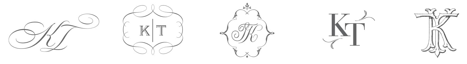 Classic wedding monogram options