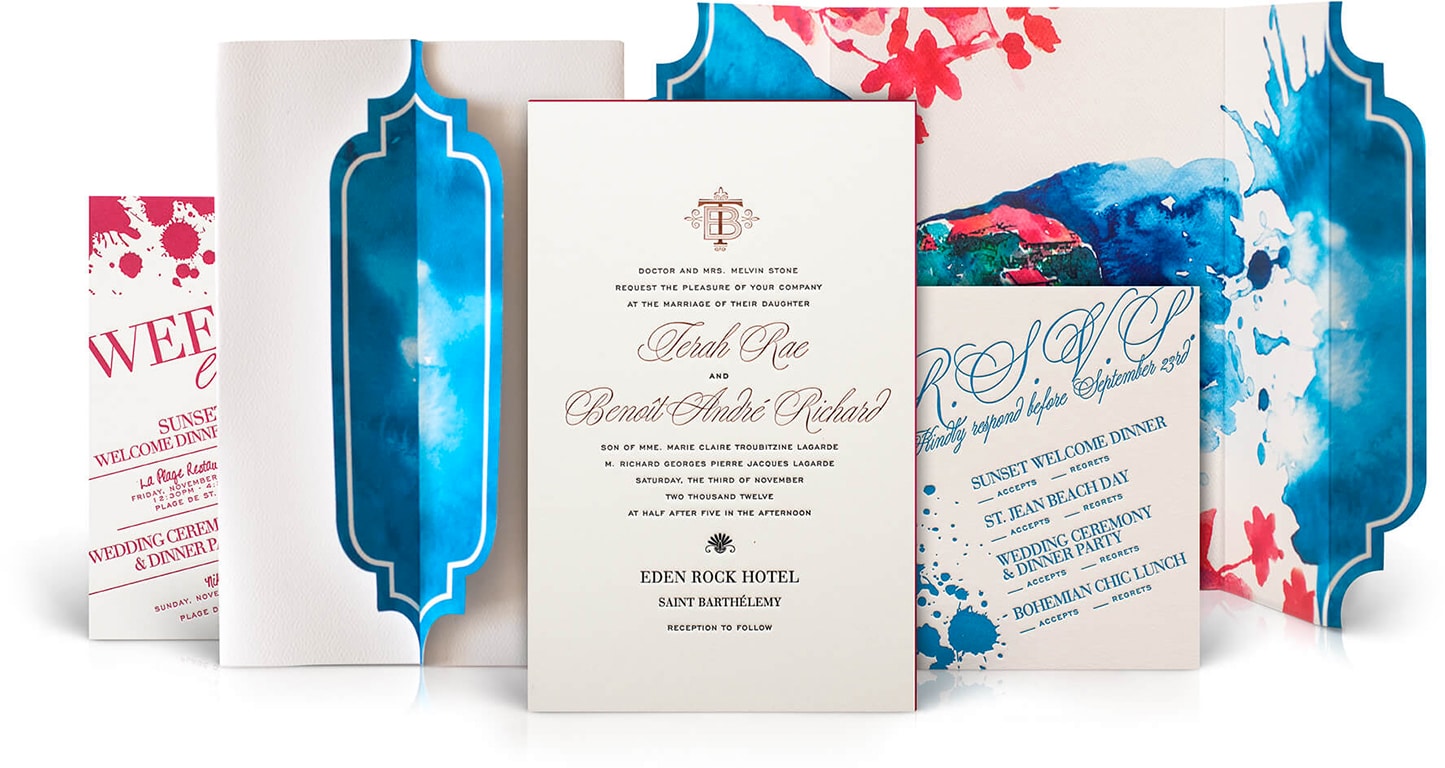 Eden Rock Hotel wedding invitation