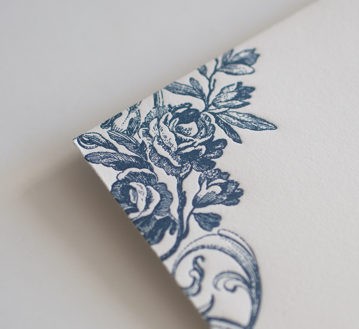 Letterpress roses and ironwork