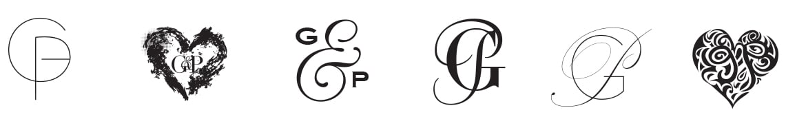 Modern edgy monogram options