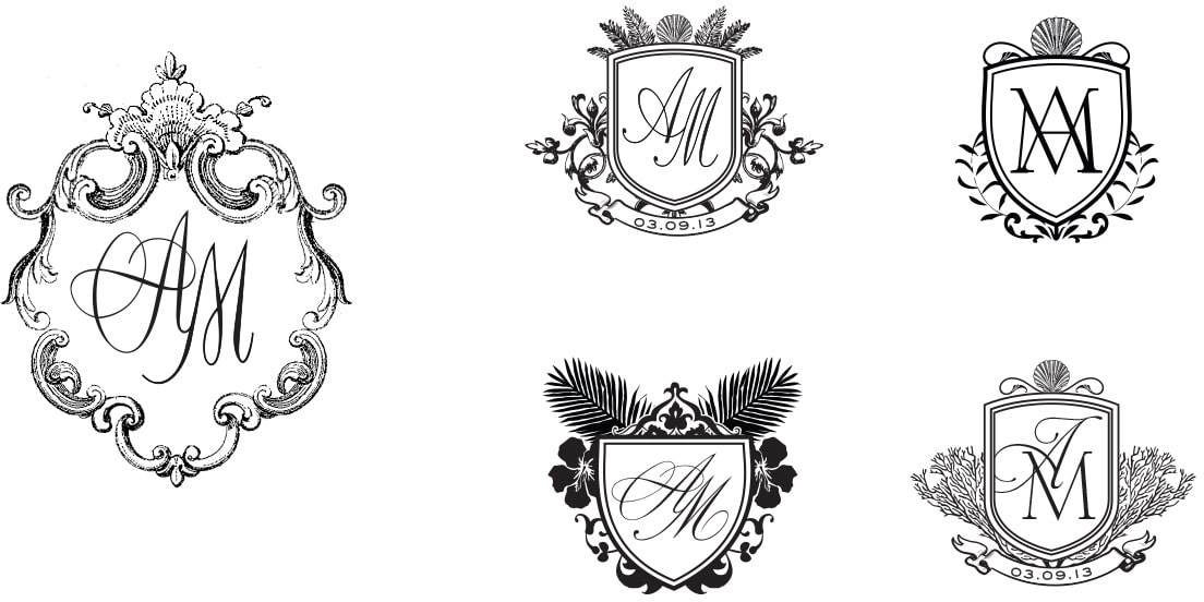 Palm Beach Florida inspired monograms