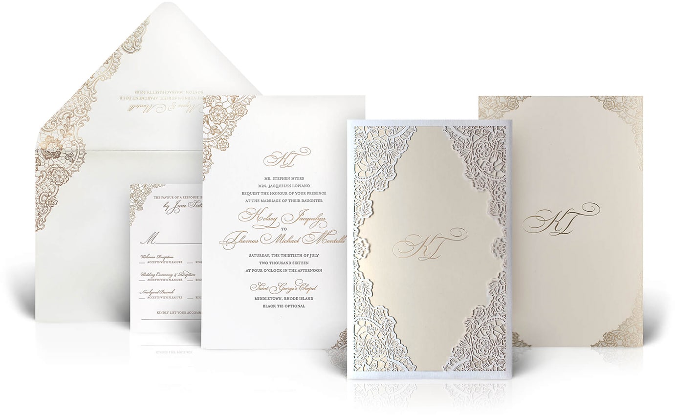 Rhode Island laser cut wedding invitation