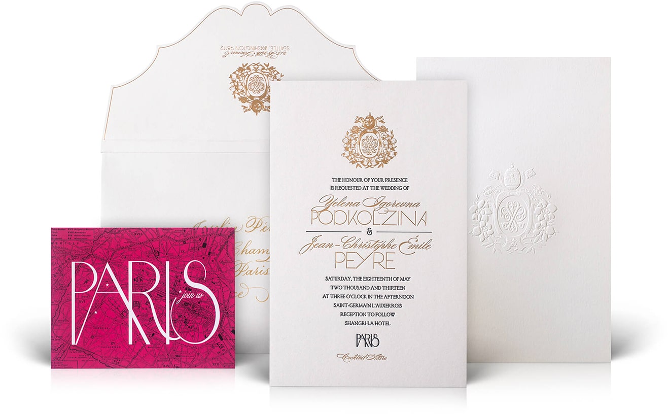 Shangri-La Paris luxury wedding invitation