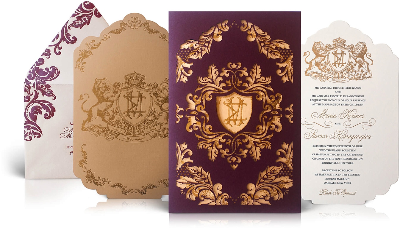 Bourne Mansion wedding invitation