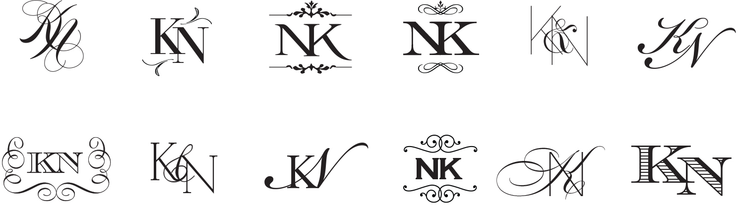 Classic and modern monograms