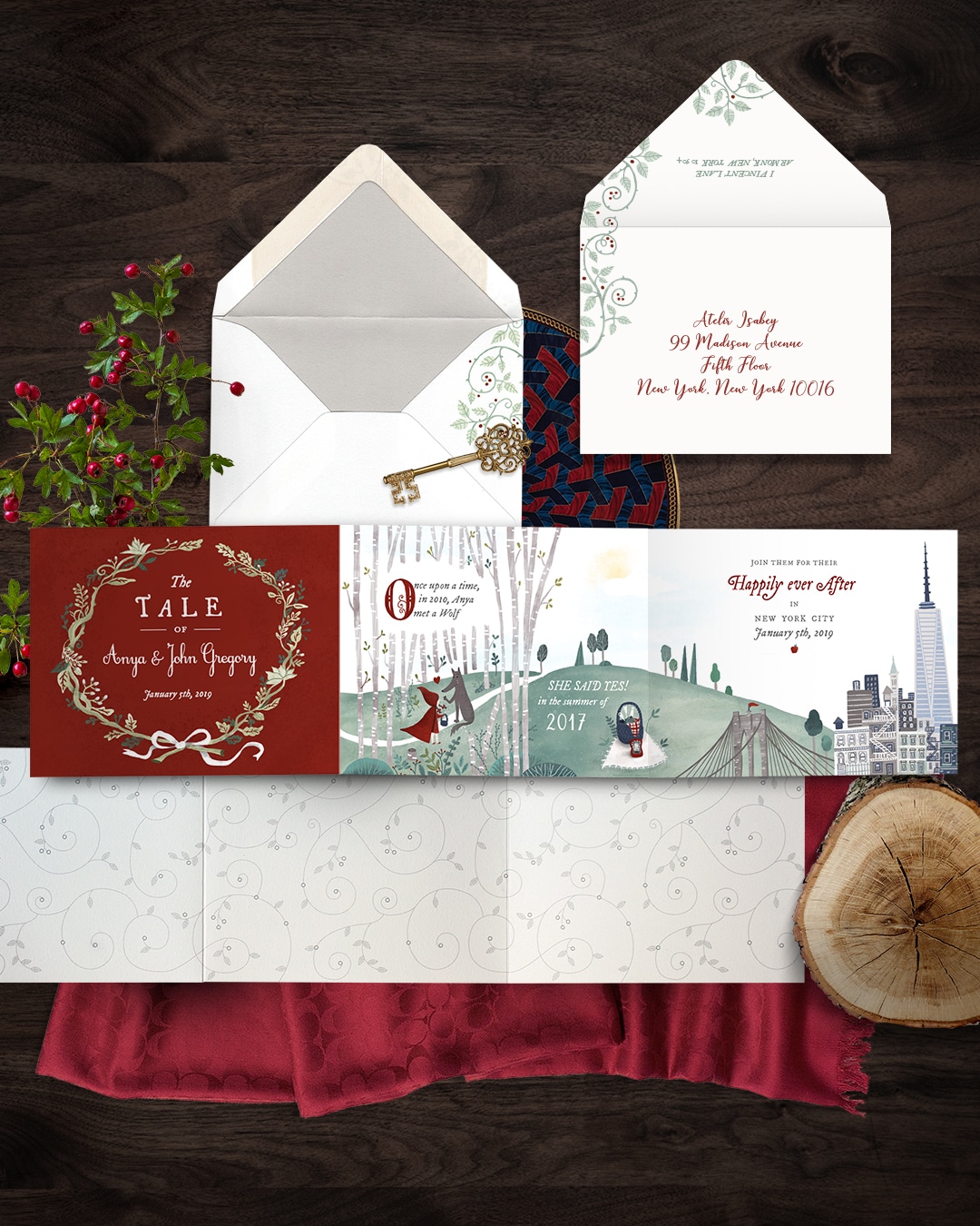 Little red riding hood fairytale inspired save the date | By Atelier Isabey