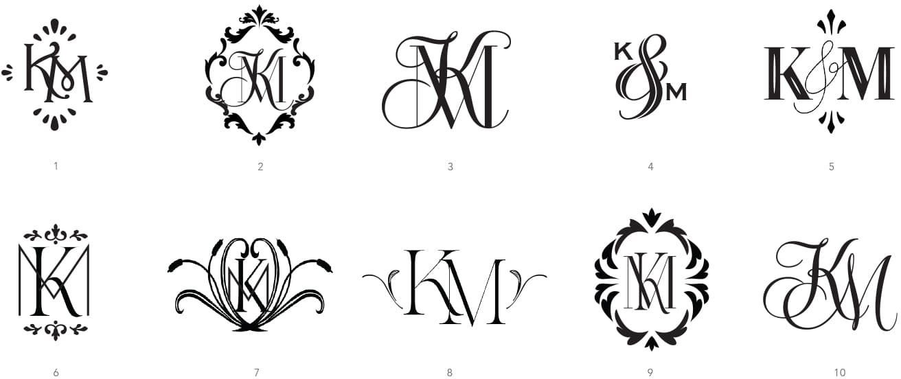 Modern monogram options