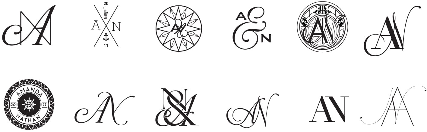 Modern and nautical monograms