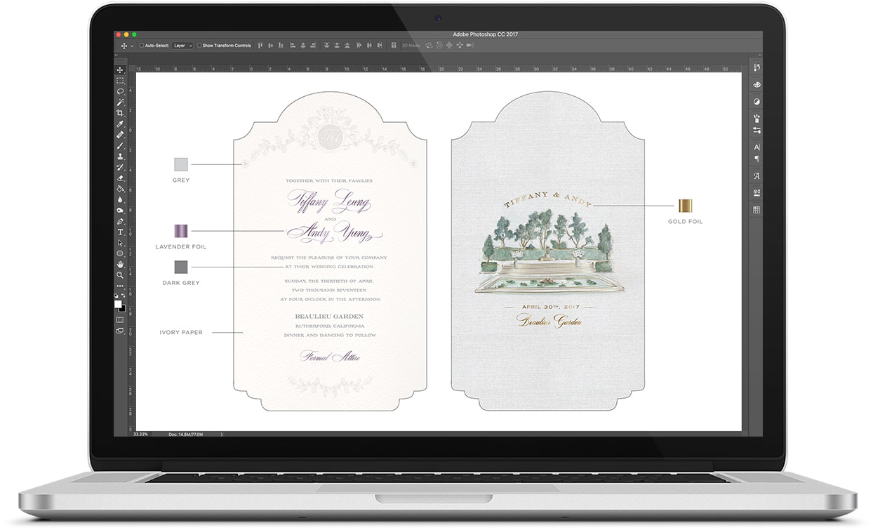 Monet Garden wedding invitation process