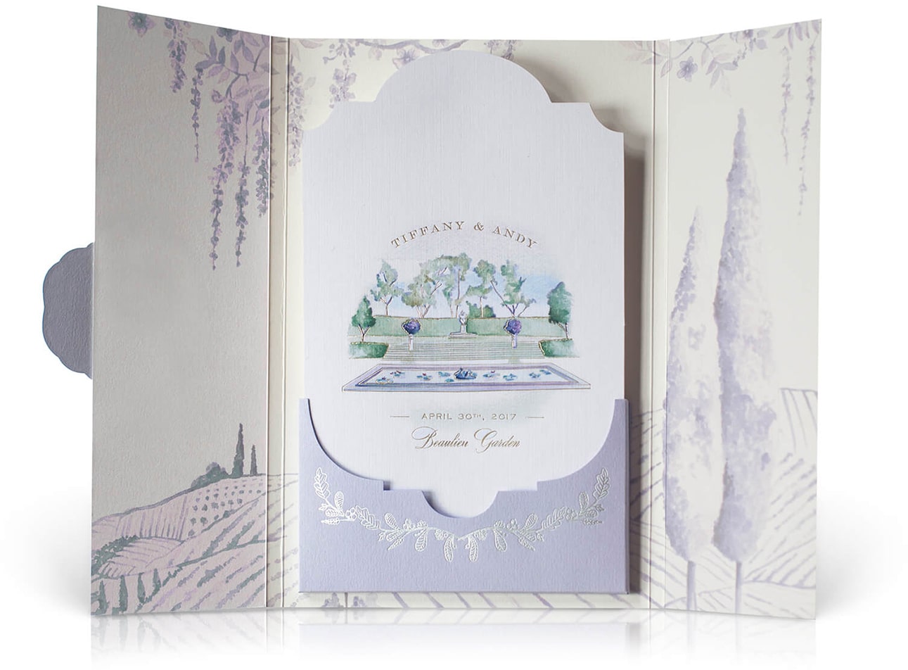 Monet Garden wedding invitation