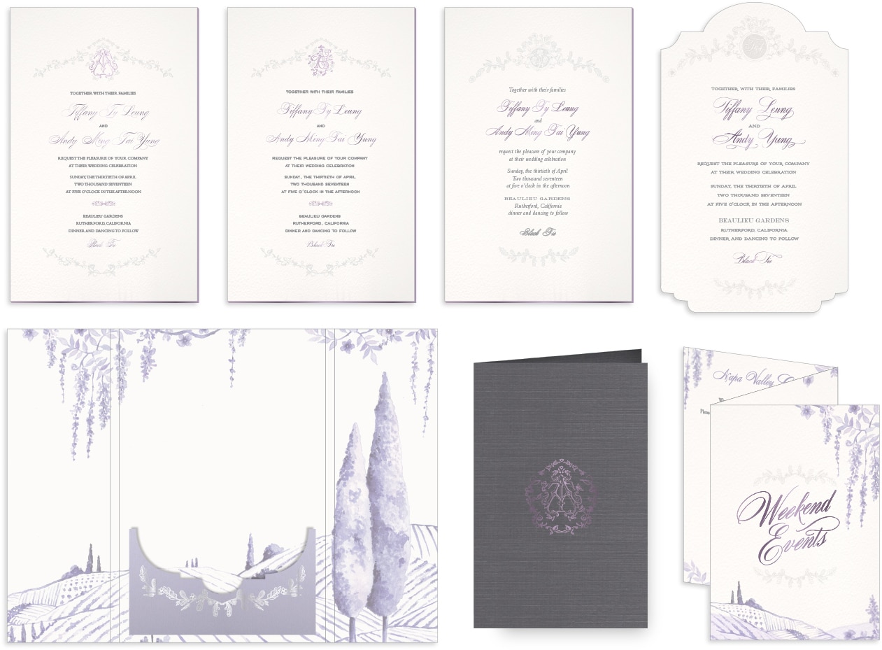 Rustic elegant invitation and folder sketches