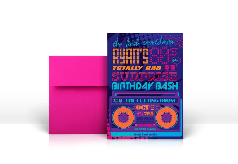 80s Birthday party invitation