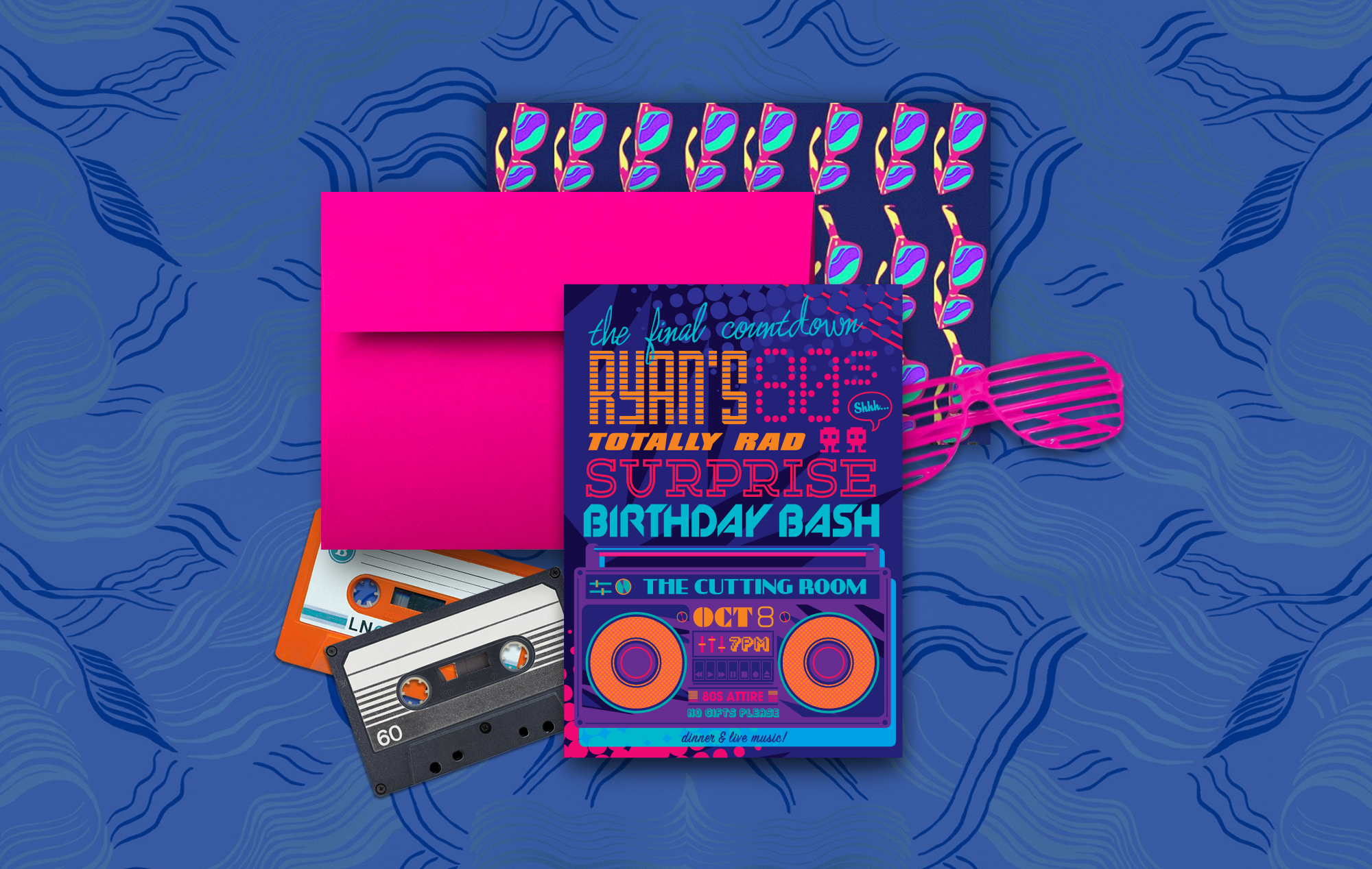 80s Birthday party invitation