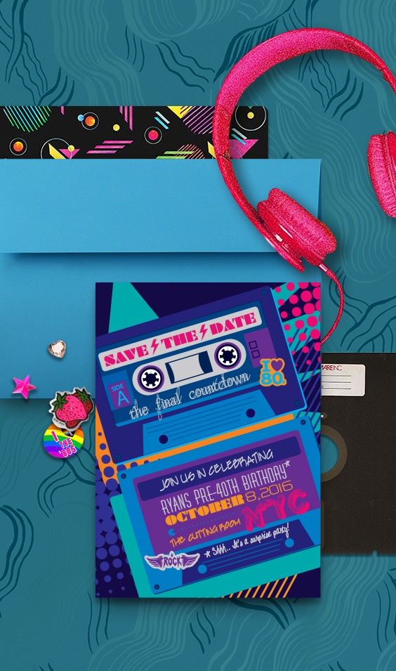 80s Birthday party save the date | By Atelier Isabey