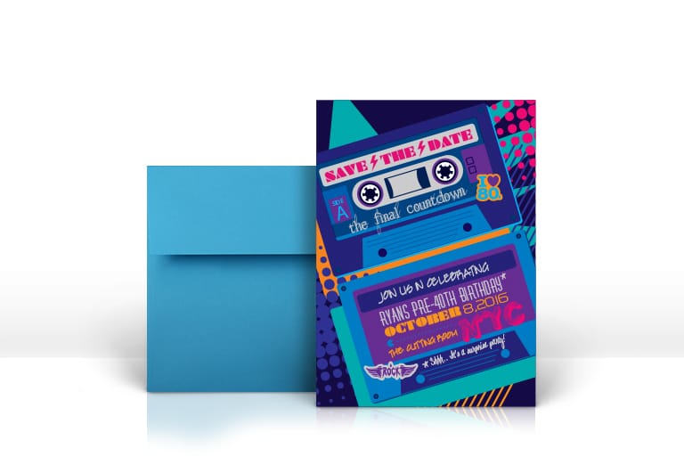 80s Birthday party save the date