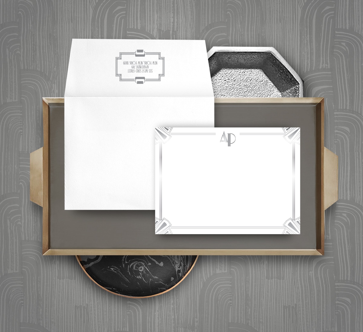 Art Deco personal stationery