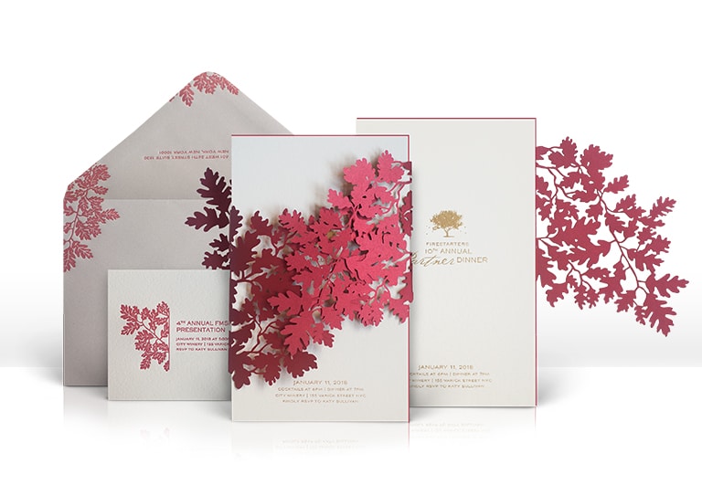 Autumn leaf dinner party invitation